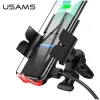 USAMS CD133 Szellőzőre rögzíthető automata telefontartó és Qi v-6958444988818 3 kép