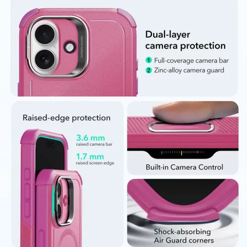iPhone 17 Pink ESR - Cyber Armor Kickstand tok-4894240289853 3 kép