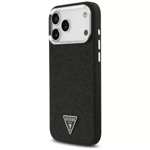 iPhone 17 Pro Max Guess Glitter Triangle Logo MagSafe fekete tok-3666339516826 2 kép