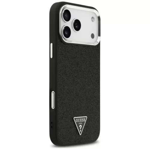 iPhone 17 Pro Max Guess Glitter Triangle Logo MagSafe fekete tok-3666339516826 4 kép