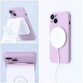   iPhone 17 szilikon Mag tok (nagy lyuk) kompatibilis MagSafe pink