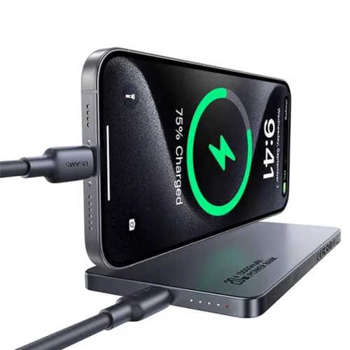USAMS Indukciós Powerbank 5000mAh 20W PD Gyors Töltés ezüst CY Ser-6958444992235 3 kép