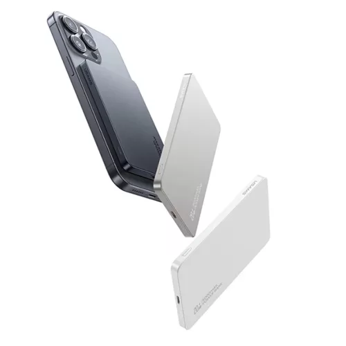 USAMS Indukciós Powerbank 5000mAh 20W PD Gyors Töltés ezüst CY Ser-6958444992235 6 kép