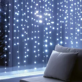   HOME KIN294DWH DOT LED-es fényfüggöny, 294db hidegfehér DOT LED, 2m hosszú, állófényű, adapteres tápellátás, kül- és beltéri kivitel