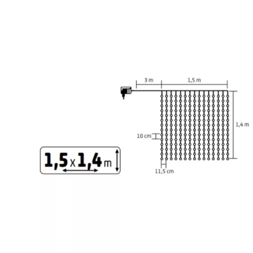 HOME KIN210DWW DOT LED-es fényfüggöny, 210db melegfehér DOT LED, 1-5999084973049 2 kép