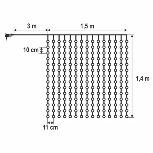HOME KIN210DWW DOT LED-es fényfüggöny, 210db melegfehér DOT LED, 1-5999084973049 5 kép