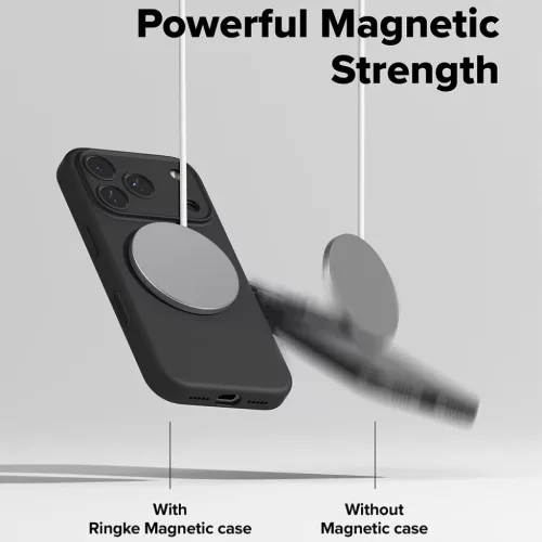 iPhone 17 Pro Fekete Ringke - Silicone Magnetic MagSafe tok-8800328811119 6 kép