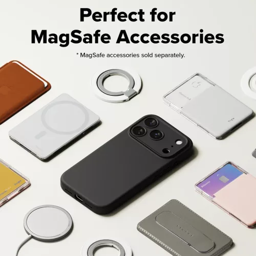 iPhone 17 Pro Fekete Ringke - Silicone Magnetic MagSafe tok-8800328811119 7 kép