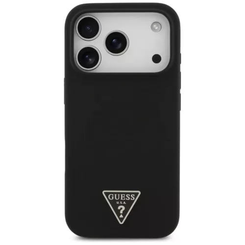 iPhone 17 Pro Max Fekete Guess - Silicone Triangle Logo MagSafe (GUHMP-3666339517144 2 kép