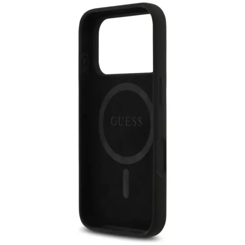 iPhone 17 Pro Max Fekete Guess - Silicone Triangle Logo MagSafe (GUHMP-3666339517144 3 kép