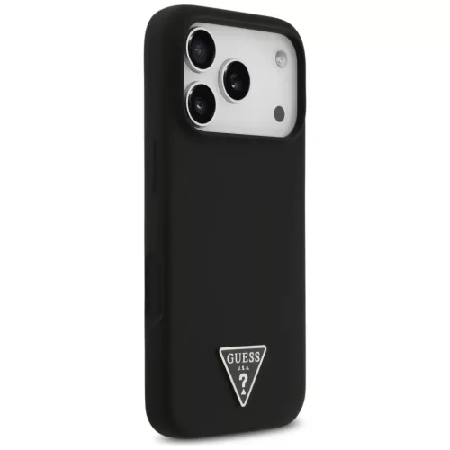 iPhone 17 Pro Max Fekete Guess - Silicone Triangle Logo MagSafe (GUHMP-3666339517144 4 kép