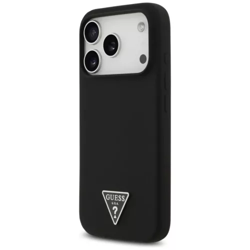 iPhone 17 Pro Max Fekete Guess - Silicone Triangle Logo MagSafe (GUHMP-3666339517144 6 kép