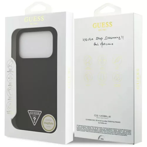 iPhone 17 Pro Max Fekete Guess - Silicone Triangle Logo MagSafe (GUHMP-3666339517144 7 kép