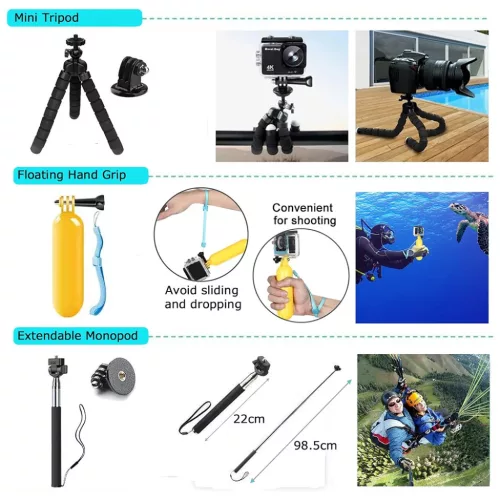 Action Cameras Fekete Techsuit - Accessory Kit CamQuest 50in1 (SA50) --5949419326217 5 kép