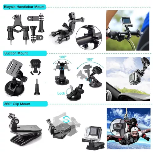 Action Cameras Fekete Techsuit - Accessory Kit CamQuest 50in1 (SA50) --5949419326217 6 kép