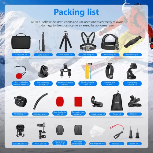 Action Cameras Fekete Techsuit - Accessory Kit CamQuest 50in1 (SA50) --5949419326217 7 kép