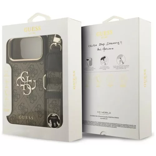  iPhone 17 Pro Max Guess 4G Barna Fémgombos Nagy Pánt Klasszikus Log-3666339488741 9 kép