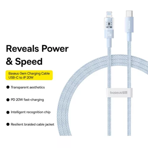 USB-C to Lightning, Gyors töltés 20W, 2m - Galaxy Blue Baseus - Data-6932172658908 3 kép