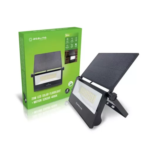 Asalite LED Napelemes Lámpa Slim 20W 4000K (1800 lumen)+Mozgásérzé-5999565665760 3 kép