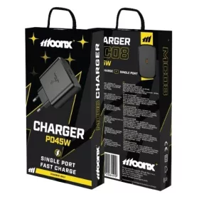 MOONX fali töltő MC08 PD 45W 1xUSB-C Fekete-5907317206499 1 kép