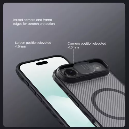 Apple iPhone 17 Air Átlátszó Fekete Nillkin CamShield PRO Mágneses-6902048303898 5 kép