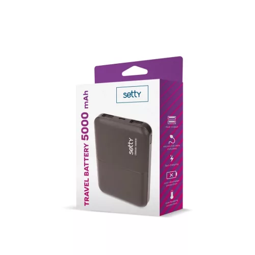 Setty power bank 5000 mAh SPB-05 fekete-5900495751416 2 kép