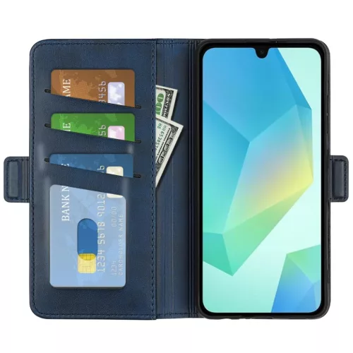 Samsung Galaxy A07 sötétkék, kétoldali mágneses záras fliptok Al- 3 kép