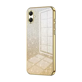 Samsung Galaxy A07 arany színátmenetes csillámos tok Alphajack- 6 kép