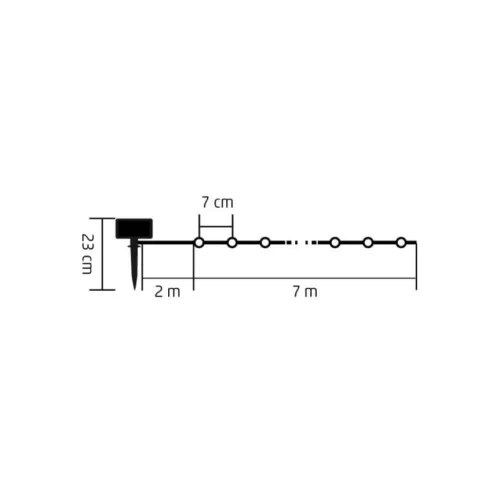Home SLC100WW szolár fényfüzér, 100db melegfehér LED, 7m hosszús-5999084973247 6 kép