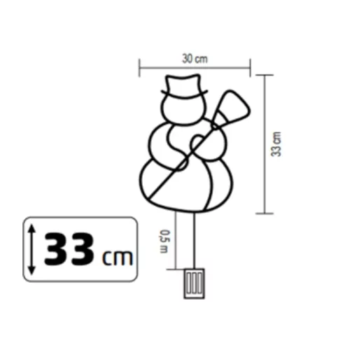 HOME KID507BWW hóember ablakdísz, 35 db melegfehér LED, időzítő,-5999084972875 3 kép