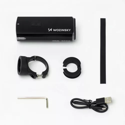 Wozinsky első kerékpárlámpa + USB-C kábel (3000 lm) - Fekete-5907769372476 3 kép