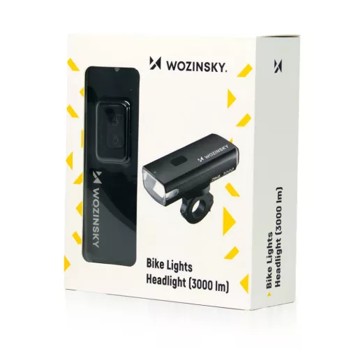 Wozinsky első kerékpárlámpa + USB-C kábel (3000 lm) - Fekete-5907769372476 4 kép