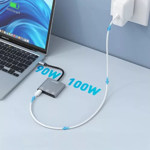 Hub Wozinsky WHCH-01 USB-C PD 100W HDMI 4K@30Hz USB-A 10Gbps - szürke-5907769378911 6 kép