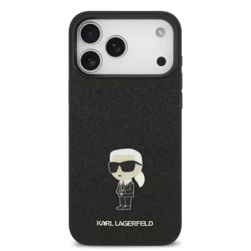  iPhone 17 Pro Max Black Karl Lagerfeld Fixed Glitter Metal Ikonik tok-3666339549640 3 kép