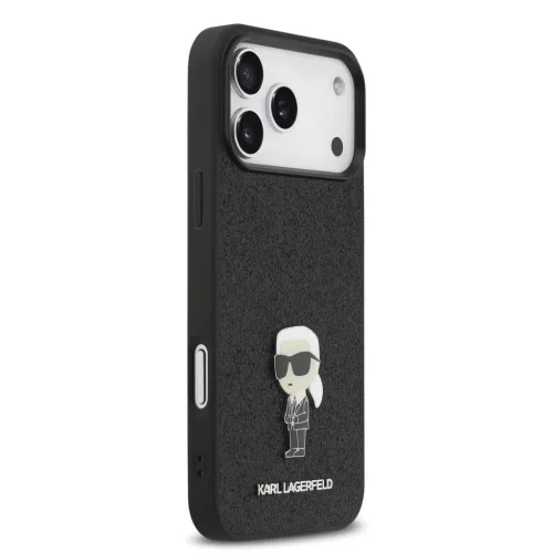  iPhone 17 Pro Max Black Karl Lagerfeld Fixed Glitter Metal Ikonik tok-3666339549640 4 kép