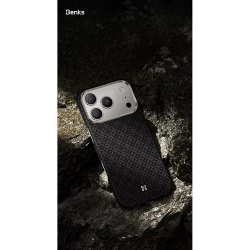 iPhone 17 Pro Max fekete Benks Magnetic Armor Air Armor Grid Kevlar to-6948005962012 6 kép