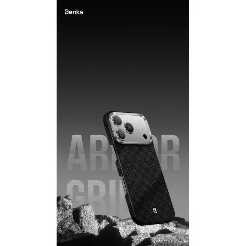 iPhone 17 Pro Max fekete Benks Magnetic Armor Air Armor Grid Kevlar to-6948005962012 9 kép