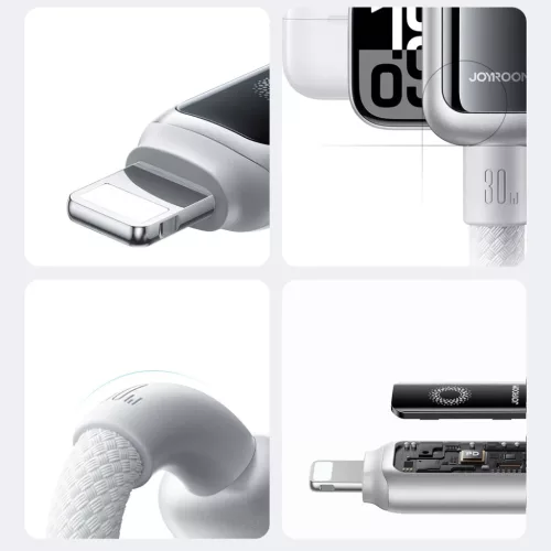 Joyroom S-A55 StarFlight 30W USB-C - Lightning 1,2m kábel - fehér-6956116767914 9 kép