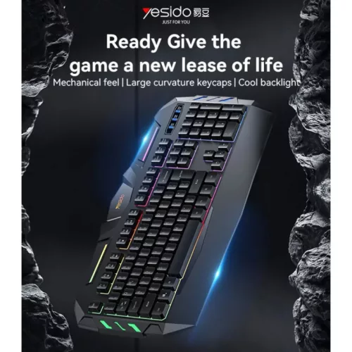 Vezetékes Gaming Billentyűzet Yesido KB21, RGB, 1,5m, Fekete-6942314403051 2 kép