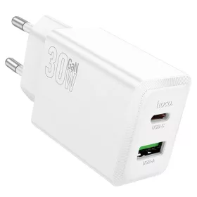 Hoco USB A + USB C QC3.0 PD AFC 3A 30W N71 fehér hálózati töltőad-6942007670920 1 kép