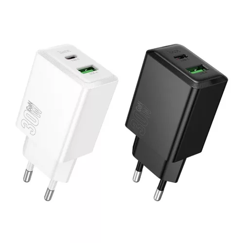 Hoco USB A + USB C QC3.0 PD AFC 3A 30W N71 fehér hálózati töltőad-6942007670920 4 kép