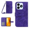Honor X5c Plus bőrhatású, napraforgó mintás tok nyakpánttal (sö- 1 kép