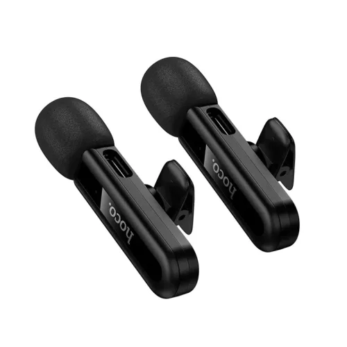 Vezeték nélküli mikrofon Hoco L20A, USB-C / Lightning, 2-Pack, Feke-6942007655507 5 kép