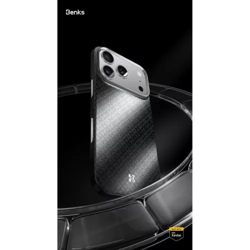  Iphone 17 Fekete Benks Mágneses Armor Air Armor Rácsos Kevlar Tok F-6948005961992 5 kép
