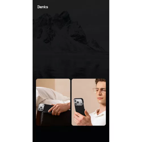  Iphone 17 Fekete Benks Mágneses Armor Air Armor Rácsos Kevlar Tok F-6948005961992 8 kép