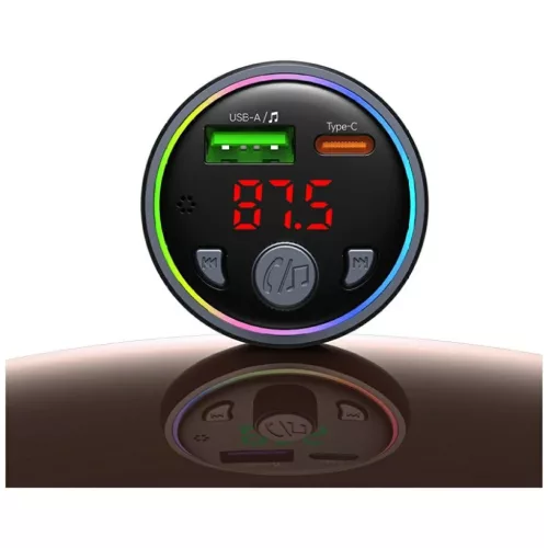 USAMS CC328 30W 1xUSB-A 1xUSB-C Bluetooth FM transmitter töltővel-6958444996813 2 kép