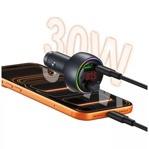 USAMS CC328 30W 1xUSB-A 1xUSB-C Bluetooth FM transmitter töltővel-6958444996813 3 kép