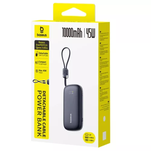 Baseus EnerFill FC21 Qpow 3 Ultra Powerbank 10000mAh 45W integrált k�-6932172692469 3 kép