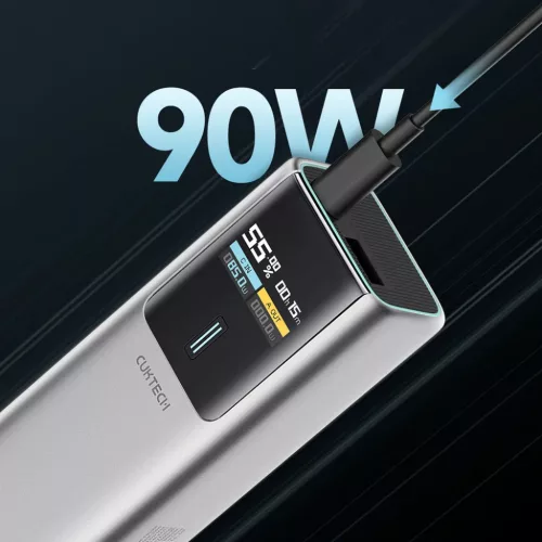 Powerbank CUKTECH CKPB100PGLBL 150W 10000mAh USB-C USB-A - szary-6973886190674 3 kép