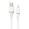 Dudao L25L USB-A - Lightning kábel 1m 30W lágy szilikon fonattal - Fehér